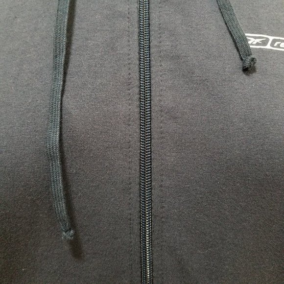 Reebok hoodie Small zip up tuxedo stripe athletic athleisure stretch lounge - Picture 7 of 14
